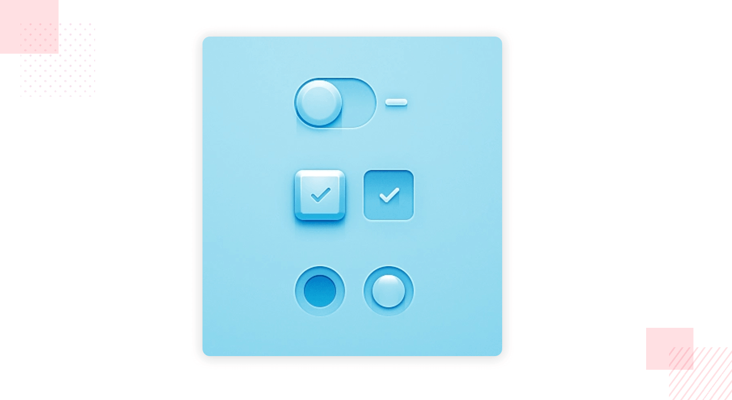 example of radio button for neumorphism in UI design