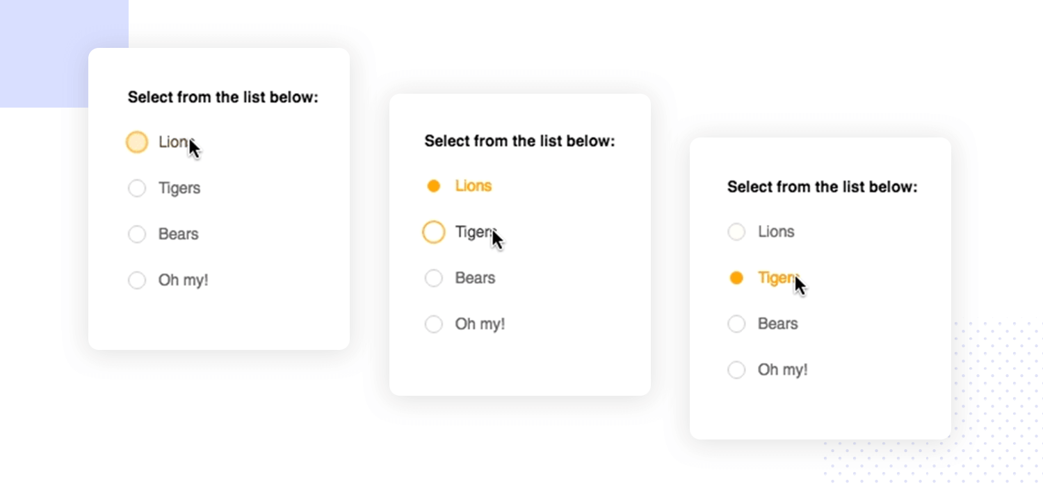 example of radio button list with great readability